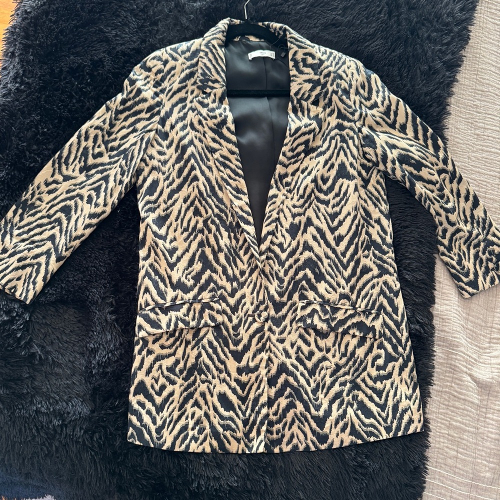 Mango animal print oversized blazer